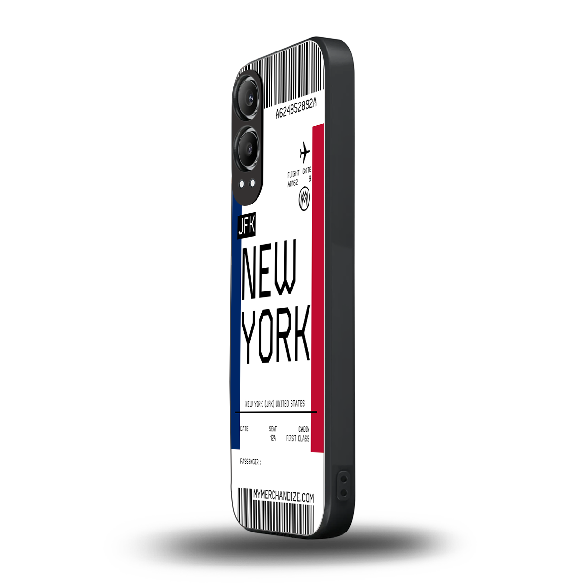new york boarding pass back phone cover | glass case for oneplus nord ce 4 lite