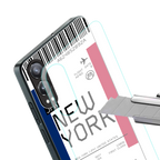 new york boarding pass back phone cover | glass case for oneplus nord ce 4 lite