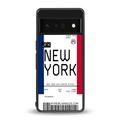 new york boarding pass back phone cover | glass case for google pixel 6 pro