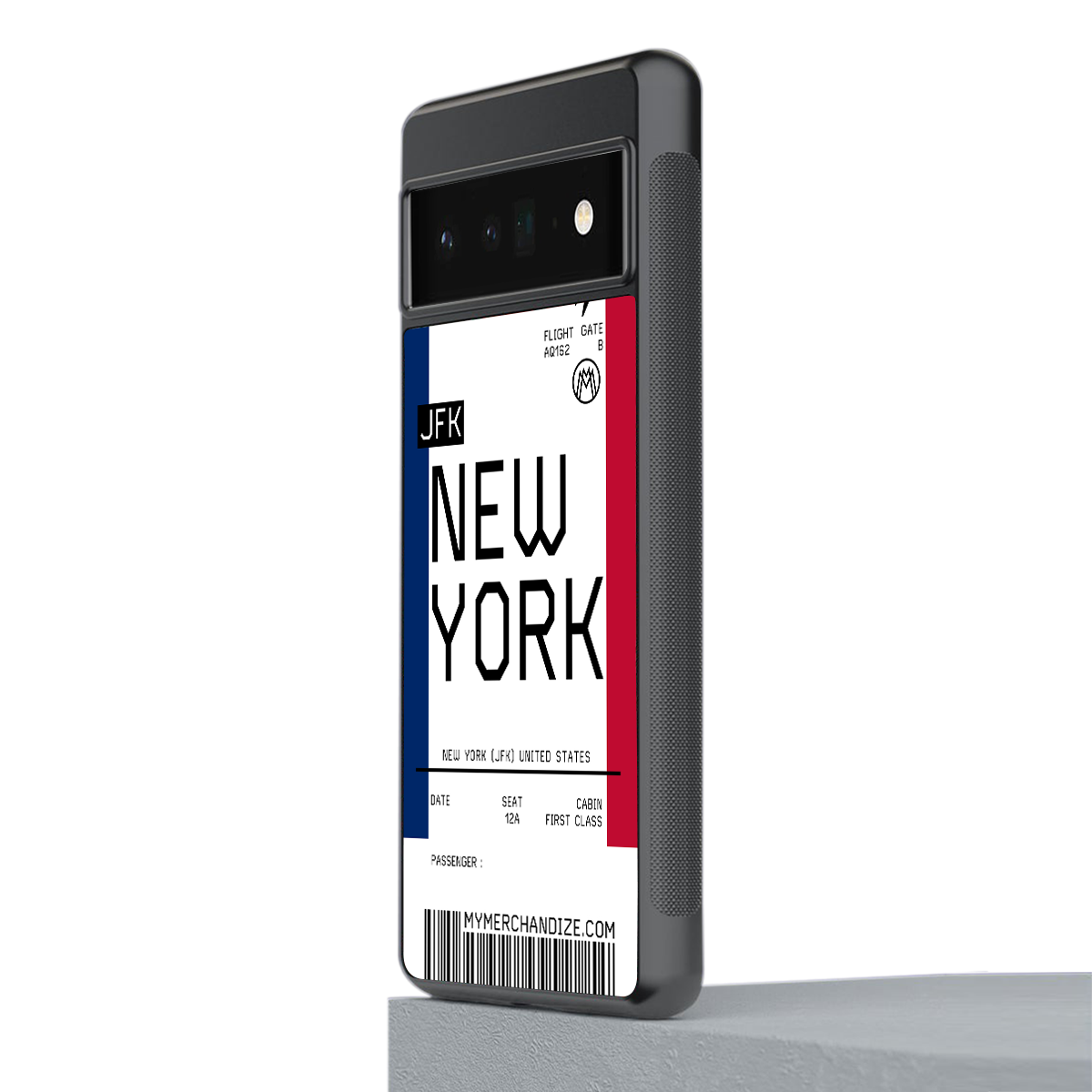 new york boarding pass back phone cover | glass case for google pixel 6 pro