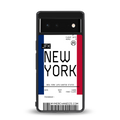 new york boarding pass back phone cover | glass case for google pixel 6