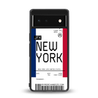 new york boarding pass back phone cover | glass case for Google Pixel 6A
