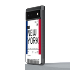 new york boarding pass back phone cover | glass case for google pixel 6