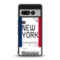 new york boarding pass back phone cover | glass case for google pixel 7 pro