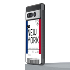 new york boarding pass back phone cover | glass case for google pixel 7 pro