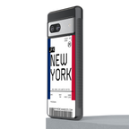 new york boarding pass back phone cover | glass case for Google Pixel 7