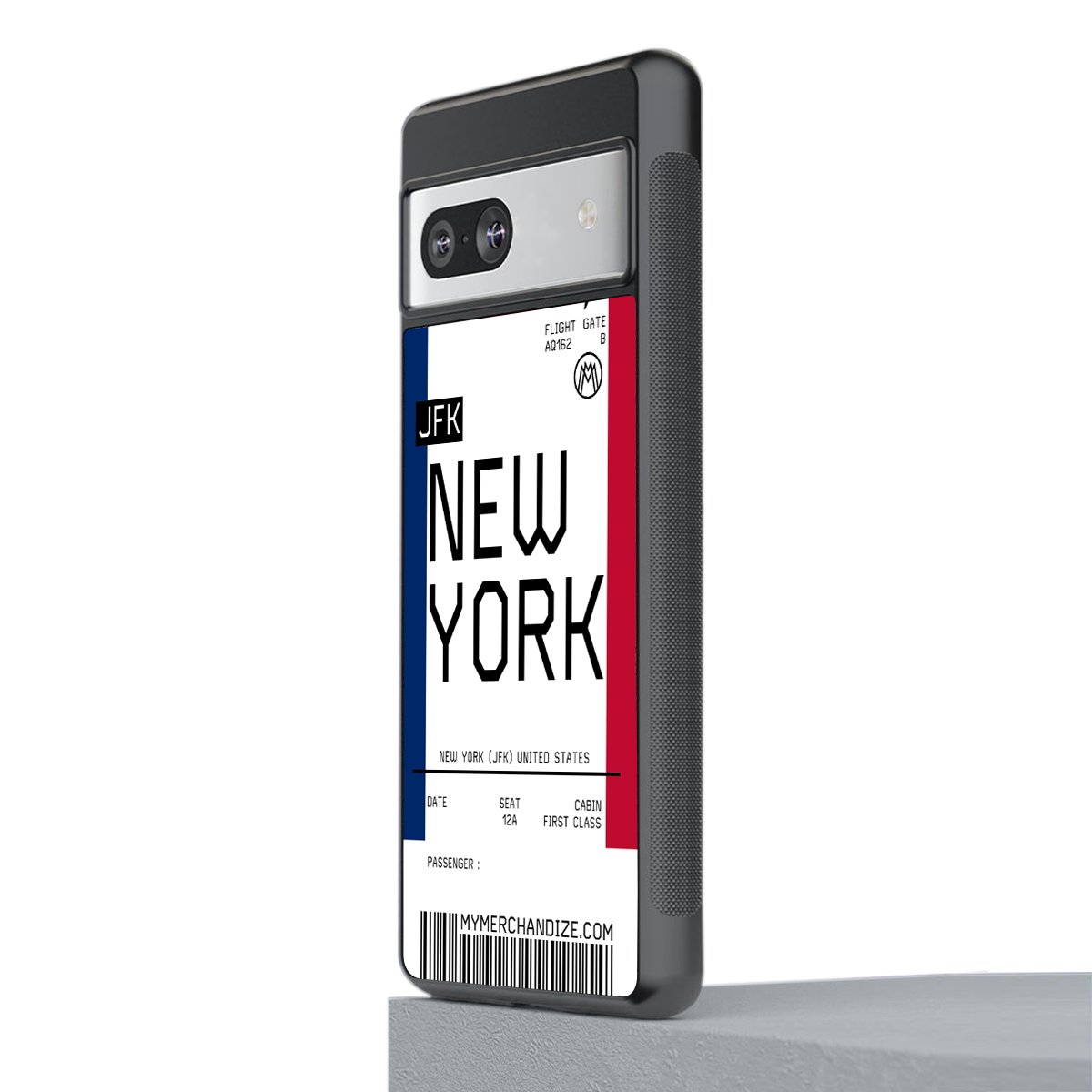 new york boarding pass back phone cover | glass case for Google Pixel 7A