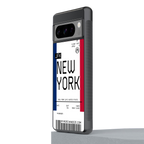 new york boarding pass back phone cover | glass case for google pixel 8 pro