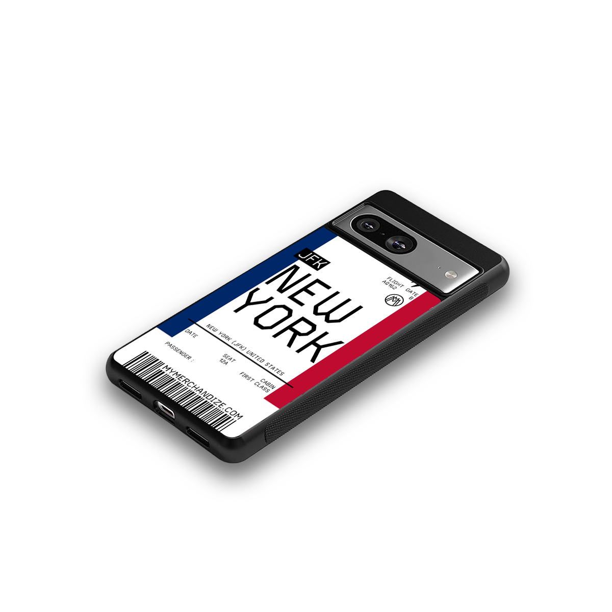 new york boarding pass back phone cover | glass case for Google Pixel 8