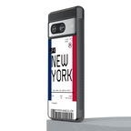 new york boarding pass back phone cover | glass case for Google Pixel 8