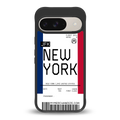 new york boarding pass back phone cover | glass case for google pixel 9