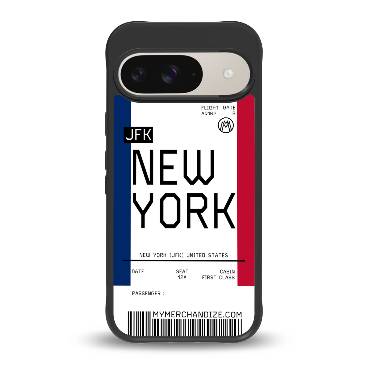 new york boarding pass back phone cover | glass case for google pixel 9