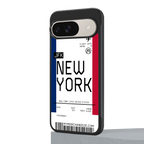 new york boarding pass back phone cover | glass case for google pixel 9