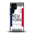 new york boarding pass back phone cover | glass case for samsung galaxy s23 ultra