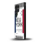 new york boarding pass back phone cover | glass case for samsung galaxy s24 ultra