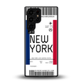 new york boarding pass back phone cover | glass case for samsung galaxy s25 ultra
