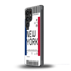 new york boarding pass back phone cover | glass case for samsung galaxy s25 ultra