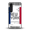new york boarding pass back phone cover | glass case for samsung galaxy s24 fe