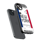 new york boarding pass back phone cover | glass case for iphone 15