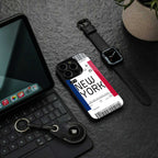 new york boarding pass back phone cover | glass case for google pixel 6