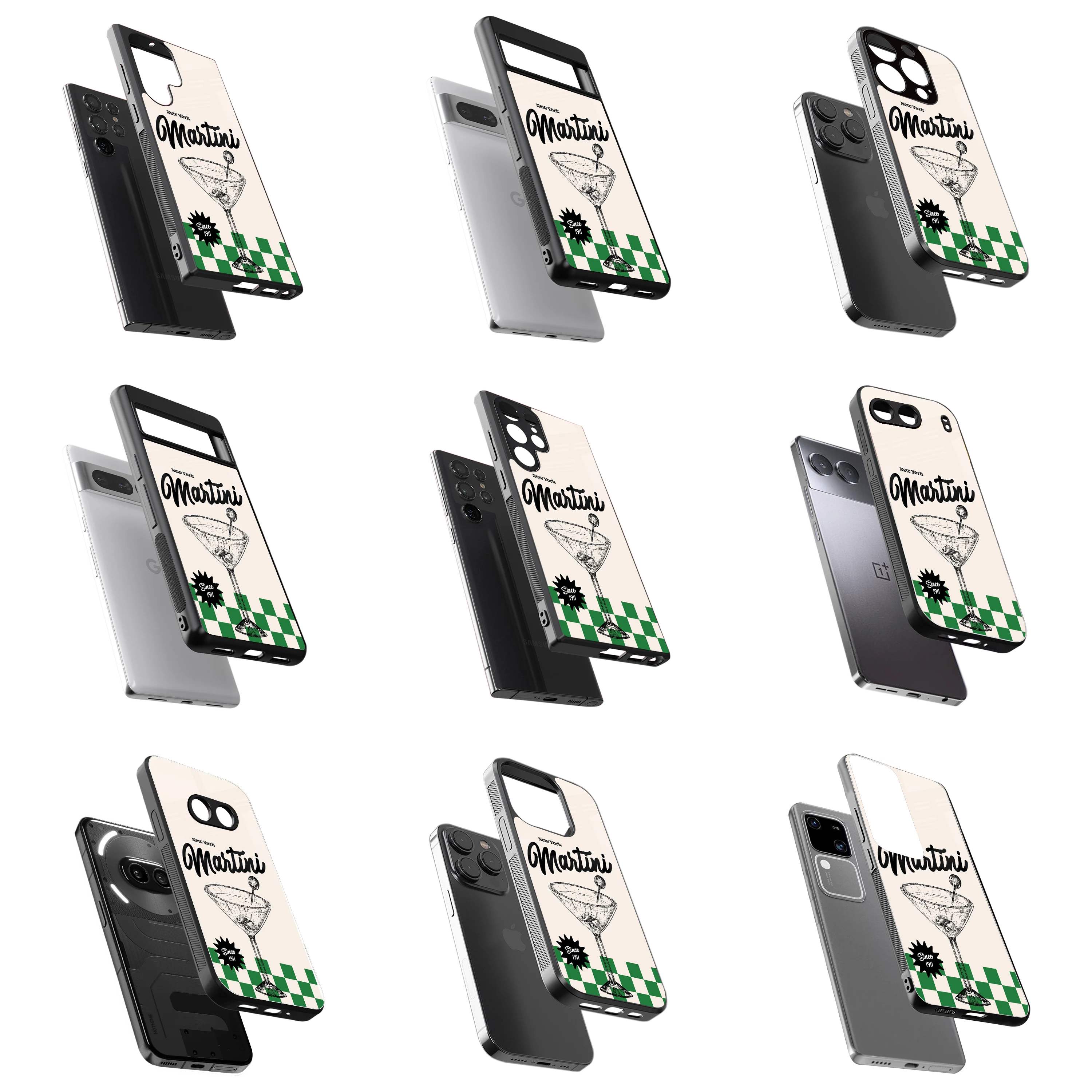 Durable Glass Back Mobile Case for iPhone, Samsung, OnePlus, Google Pixel, Redmi, Vivo, Oppo