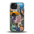 newyorker back phone cover | glass case for iphone 13 mini
