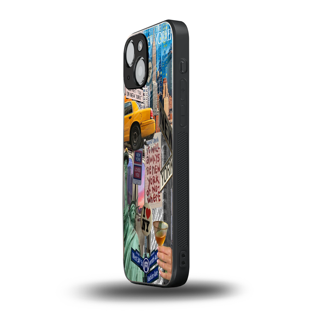 newyorker back phone cover | glass case for iphone 13 mini