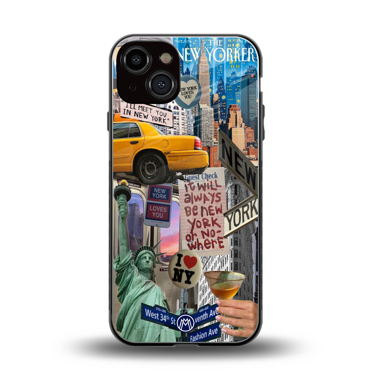 newyorker back phone cover | glass case for iphone 13
