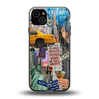 newyorker back phone cover | glass case for iphone 15 plus