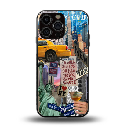 newyorker back phone cover | glass case for iphone 14 pro max