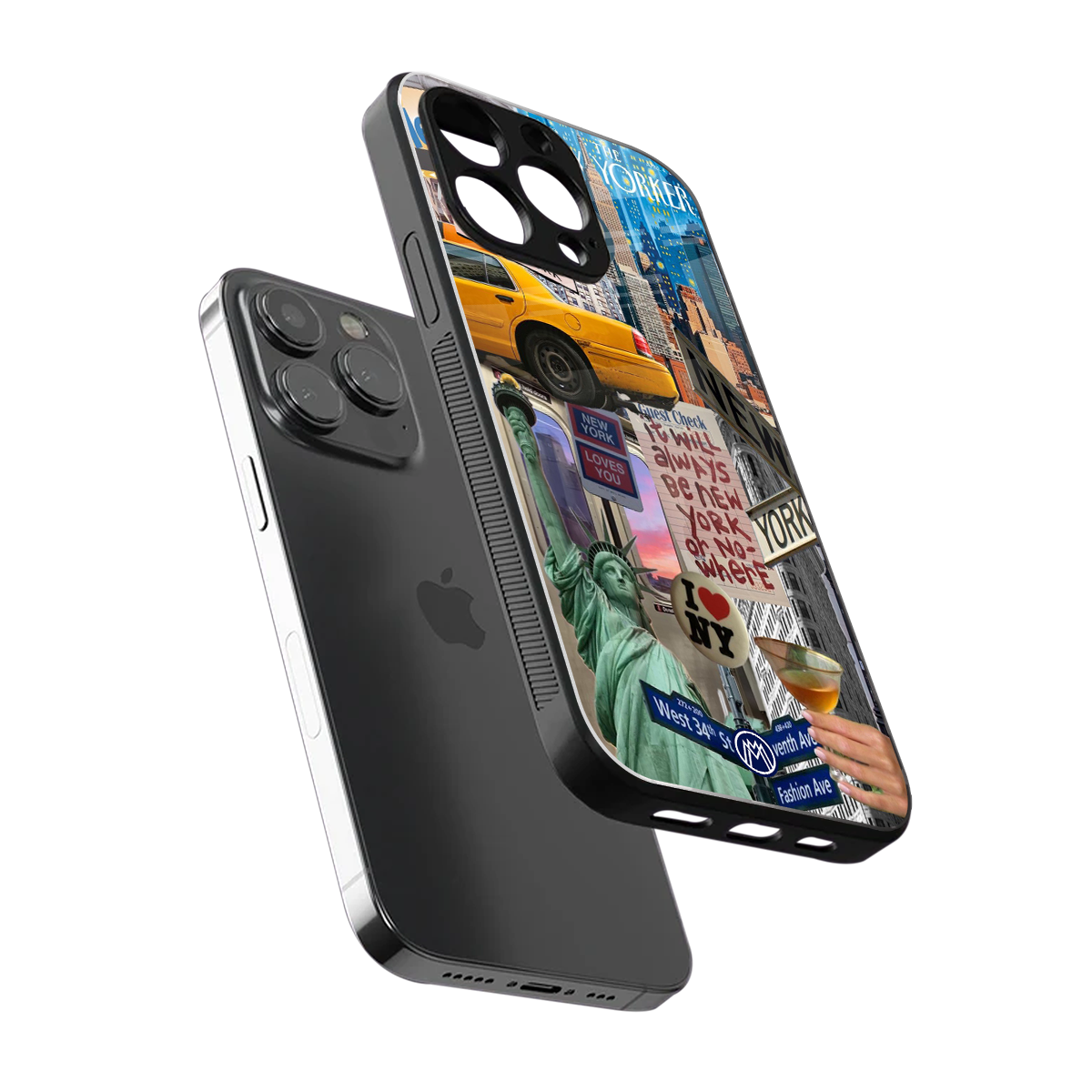newyorker back phone cover | glass case for iphone 15 pro max