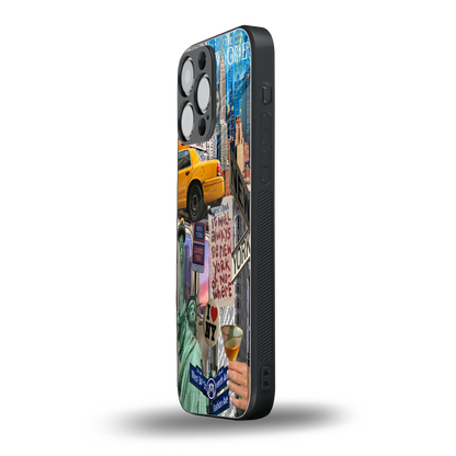 newyorker back phone cover | glass case for iphone 14 pro max