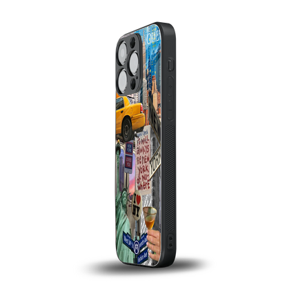 newyorker back phone cover | glass case for iphone 14 pro
