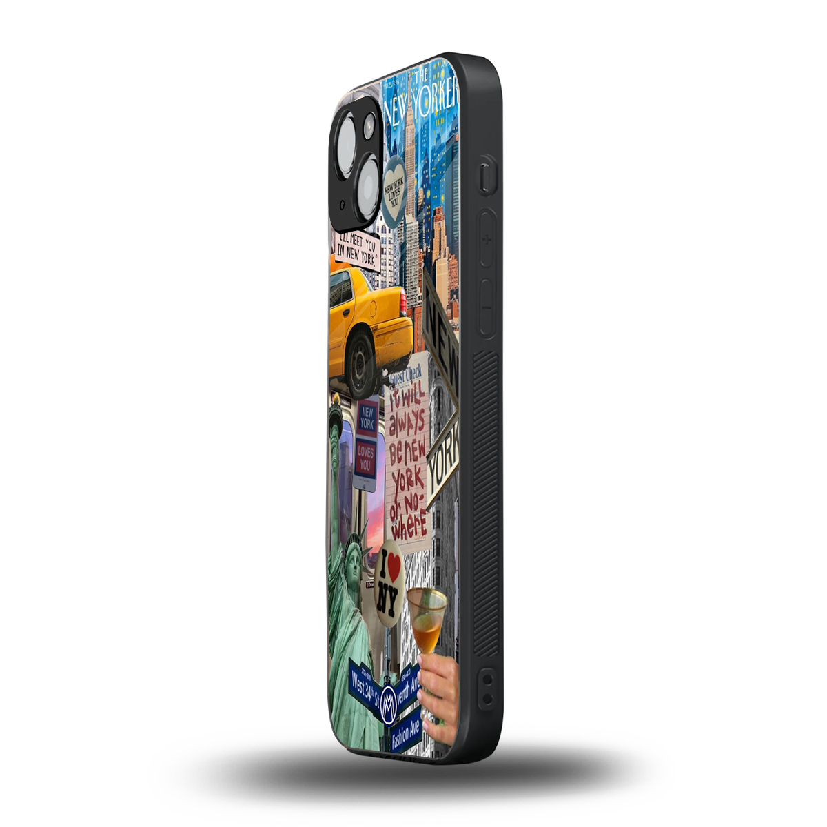 newyorker back phone cover | glass case for iphone 15