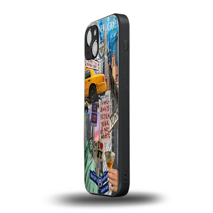 newyorker back phone cover | glass case for iphone 15