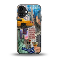 newyorker back phone cover | glass case for iphone 16 plus