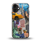 newyorker back phone cover | glass case for iphone 16 plus