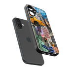 newyorker back phone cover | glass case for iphone 16 plus