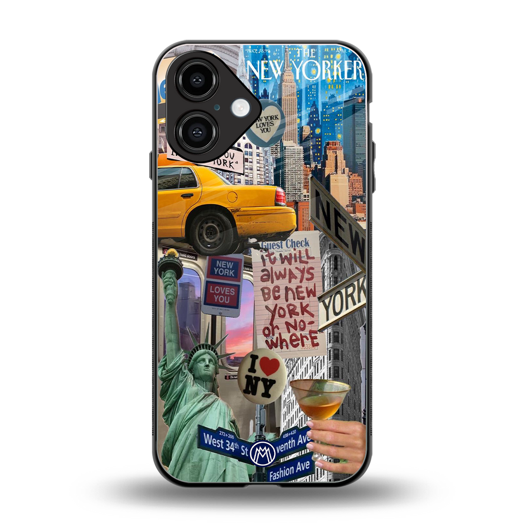 newyorker back phone cover | glass case for iphone 16