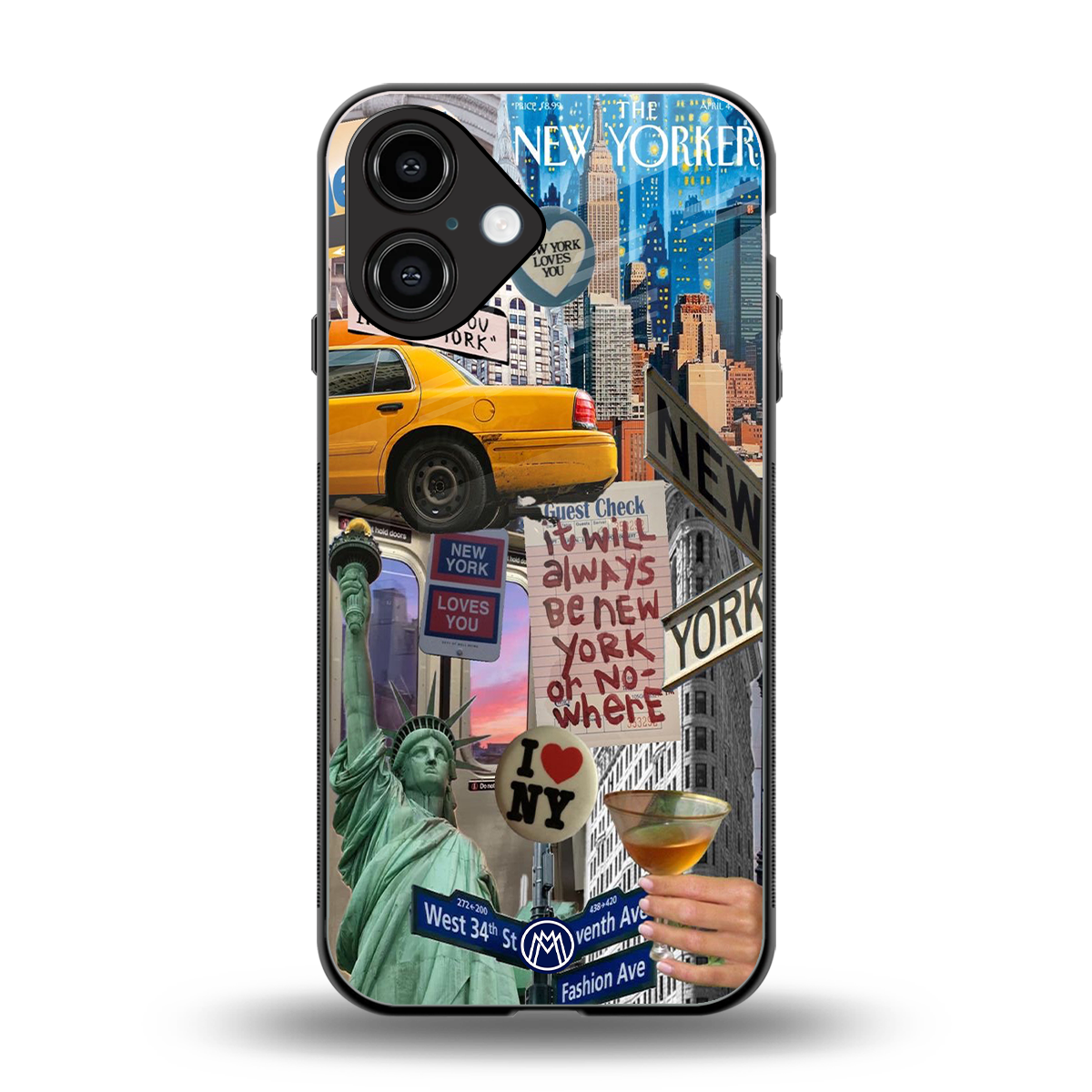 newyorker back phone cover | glass case for iphone 16