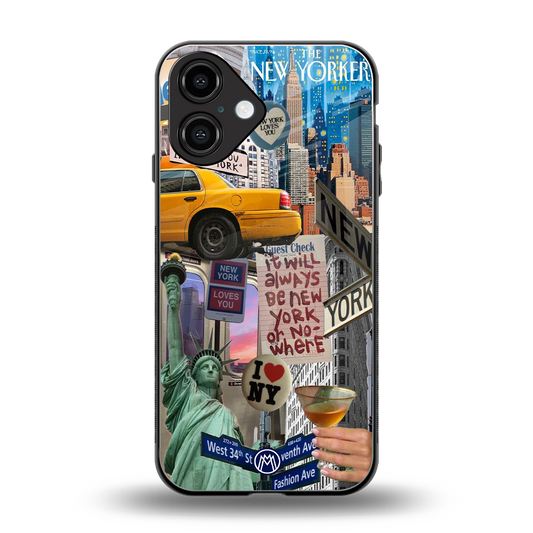 newyorker back phone cover | glass case for iphone 16