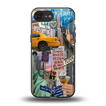 newyorker back phone cover | glass case for iphone 16e