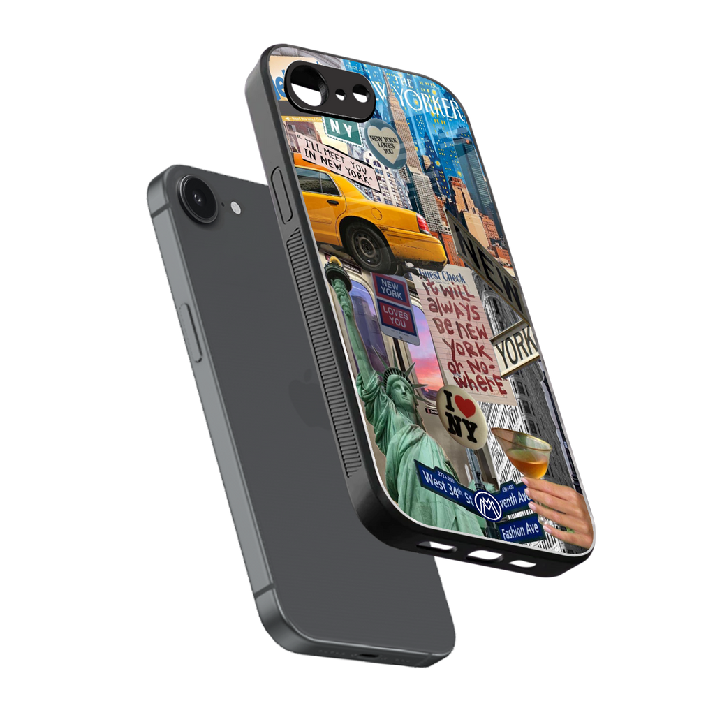 newyorker back phone cover | glass case for iphone 16e