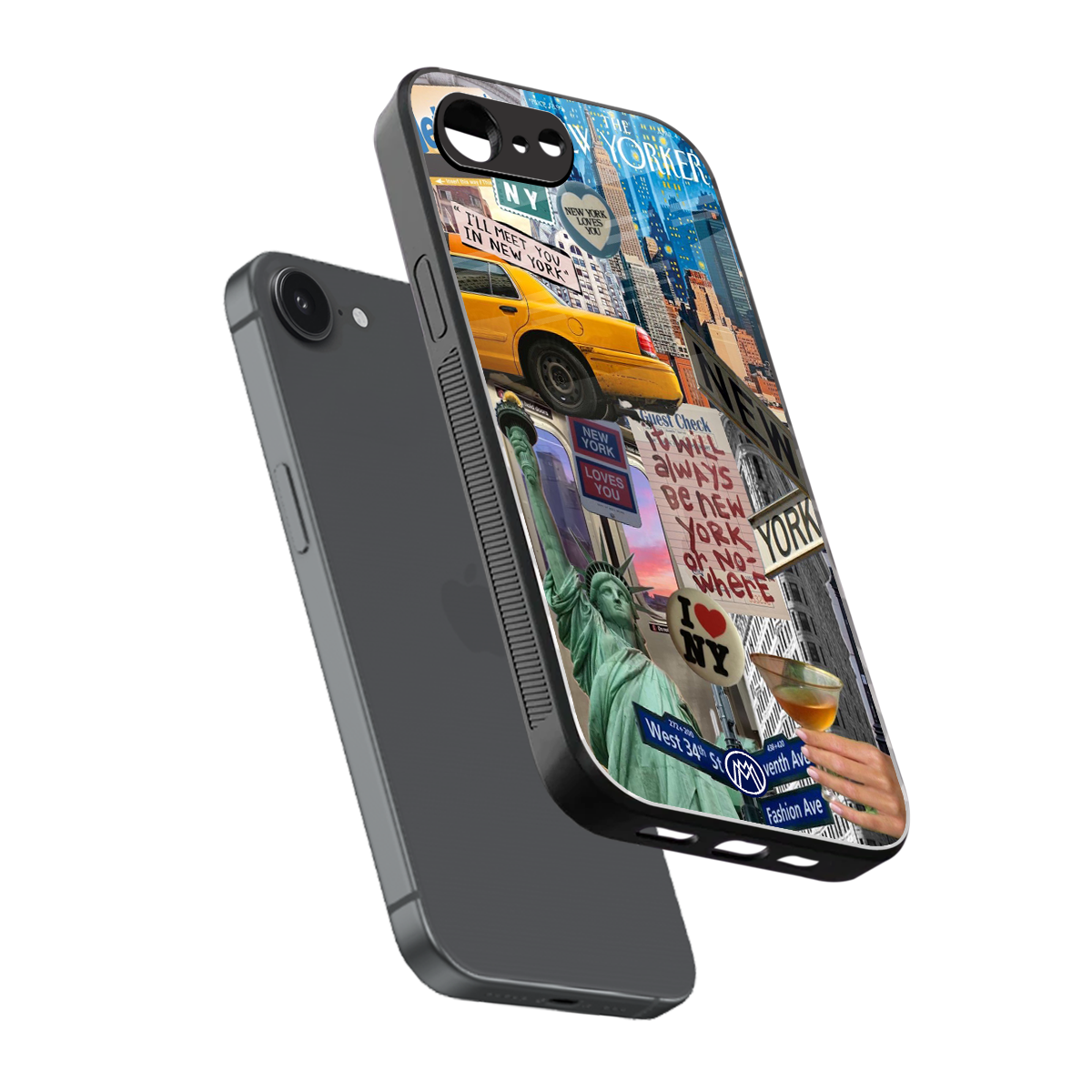newyorker back phone cover | glass case for iphone 16e