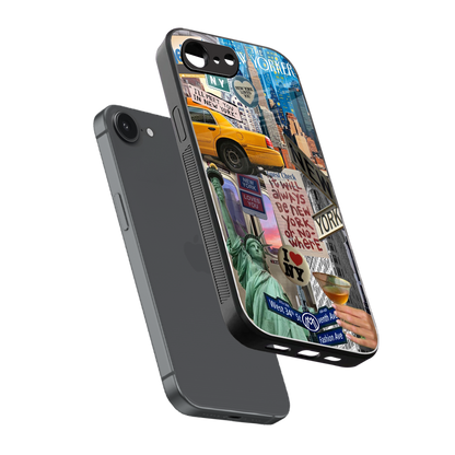 newyorker back phone cover | glass case for iphone 16e