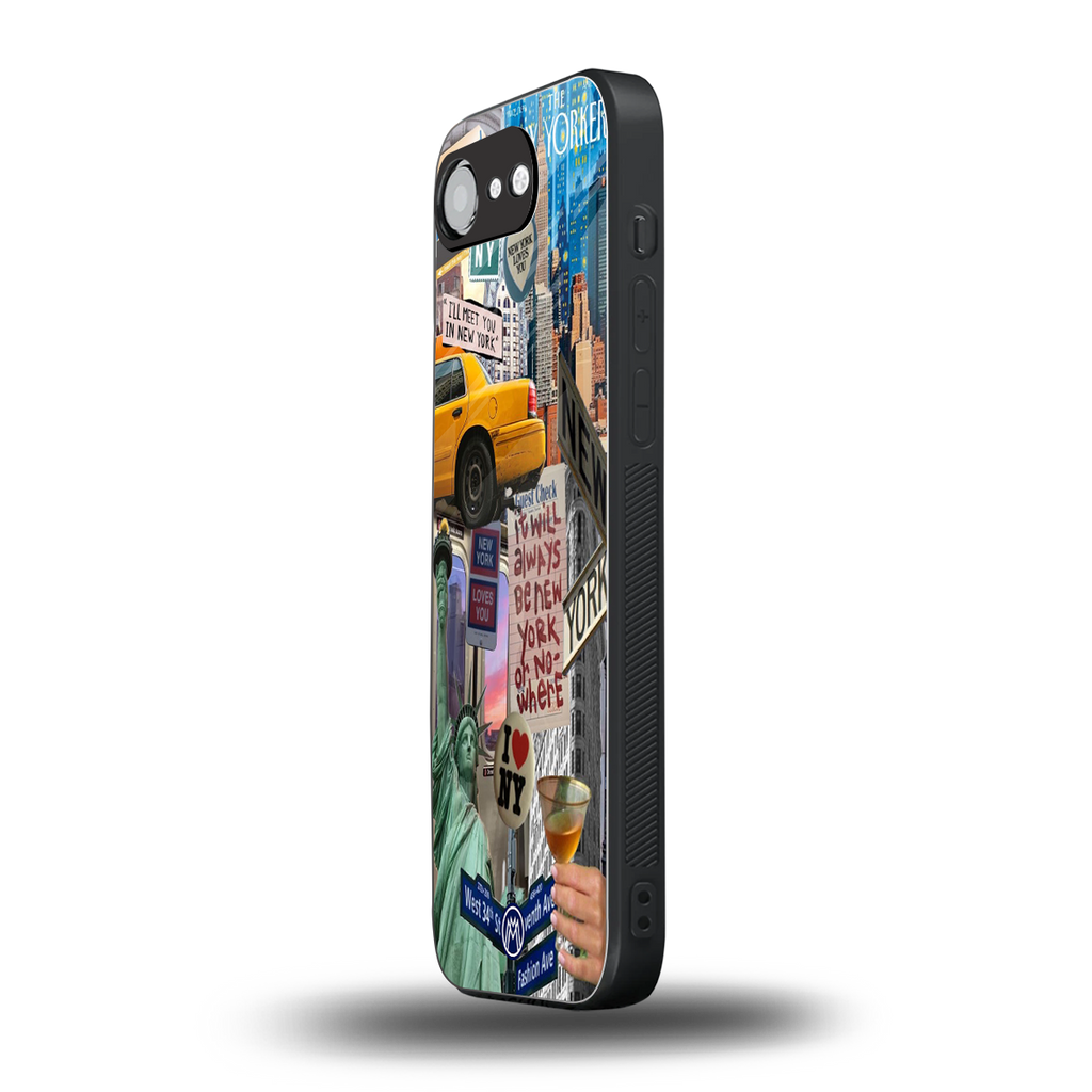 newyorker back phone cover | glass case for iphone 16e