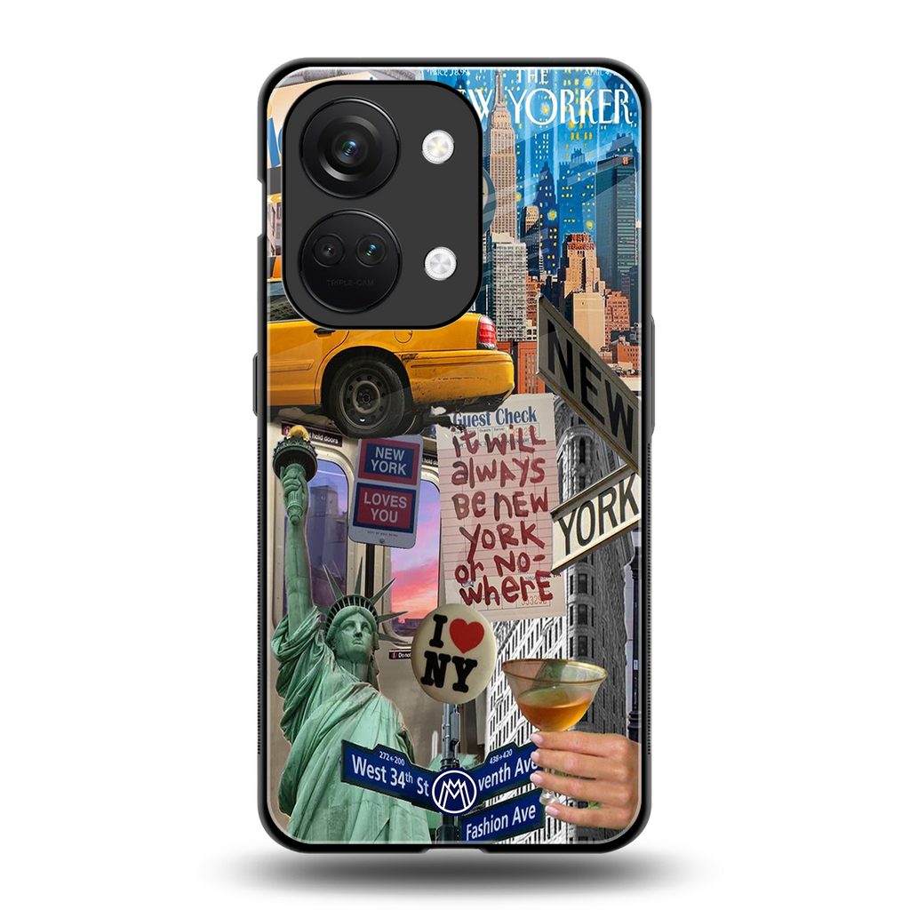 newyorker back phone cover | glass case for oneplus nord 3