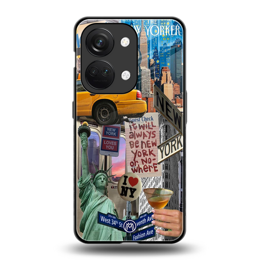 newyorker back phone cover | glass case for oneplus nord 3