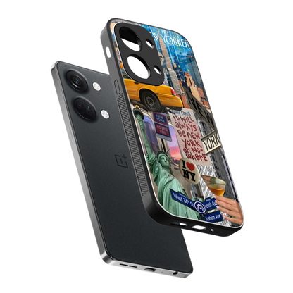 newyorker back phone cover | glass case for oneplus nord 3