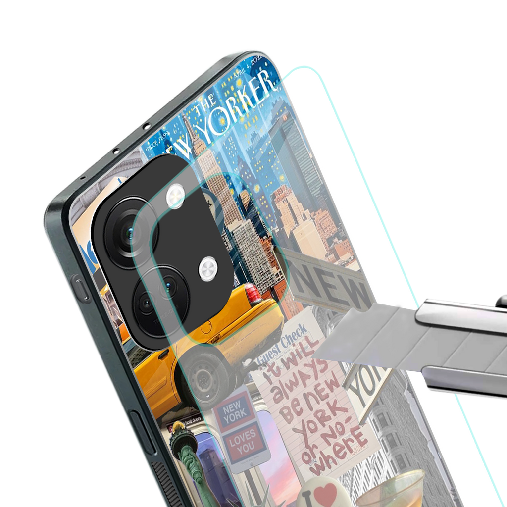 newyorker back phone cover | glass case for oneplus nord 3